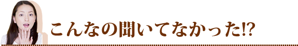 こんなの聞いてなかった!?